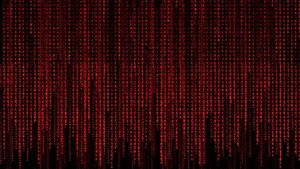 Neon Red Matrix Wallpaper