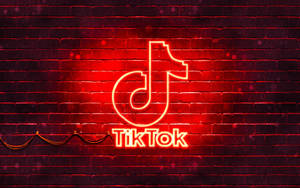 Neon Red Tiktok Logo Wallpaper