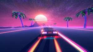 Neon Road Light Wallpaper