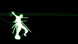 Neon Roronoa Zoro Silhouette Wallpaper