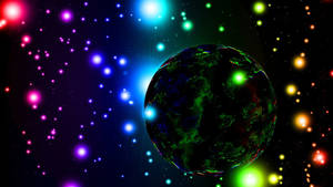 Neon Space Planet Best Desktop Wallpaper