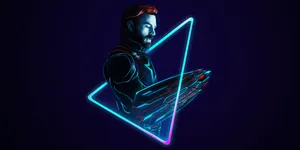 Neon Superhero Captain America Wallpaper