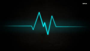 Neon Teal Heartbeat Wallpaper