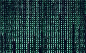 Neon Turquoise Blue Japanese Matrix Wallpaper