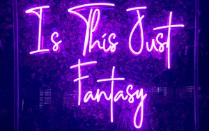 Neon Wondering Text Wallpaper