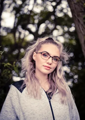 Nerd Girl Portrait Wallpaper