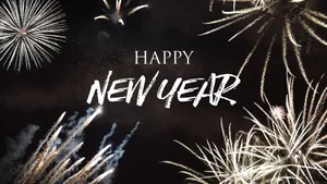 New Year Aesthetic With Firework Wallpaper