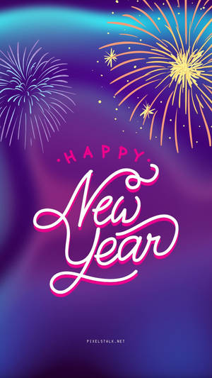 New Year Greetings On Purple Background Wallpaper