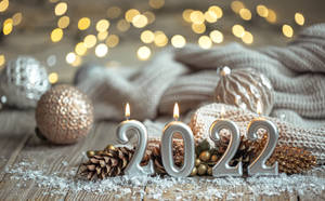 New Year's Aesthetic 2022 Candles Wallpaper
