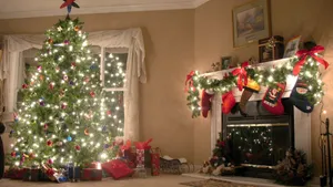 New Year's Cozy Home Full Of Ornaments Wallpaper