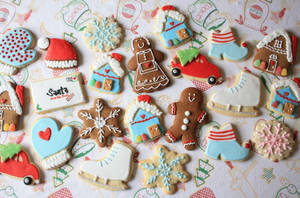 New Year's Festive Cookies And Candies Wallpaper