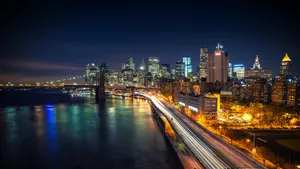 New York Bright Lights Wallpaper
