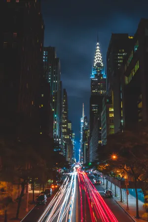 New York City Buildings Long Exposure Wallpaper