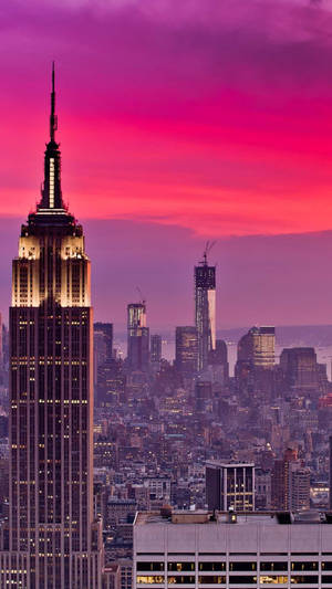 New York City Iphone X Pink Dusk Wallpaper