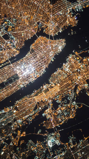 New York City Iphone X Satellite View Wallpaper