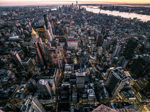 New York Cityscape Top View Wallpaper