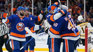 New York Islanders Victorious Players Wallpaper