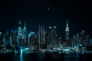 New York Skyline At Night Wallpaper