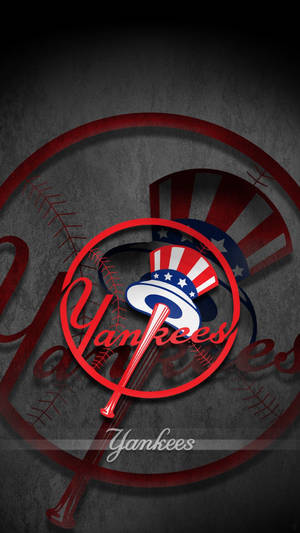 New York Yankees Hat Logo Overlap Art Wallpaper