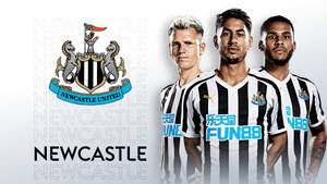 Newcastle United Fc Logo And Players Wallpaper