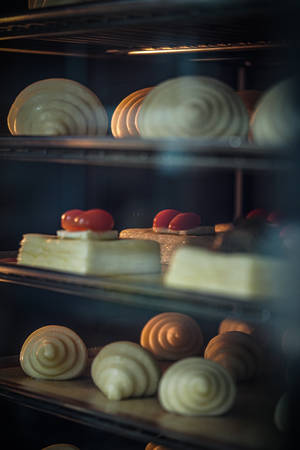 Newly Made Pastries In The Oven Wallpaper