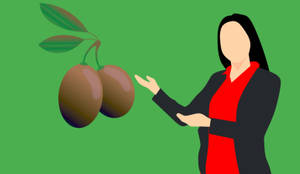 News Presenter Olive Fruit Vector Art Wallpaper