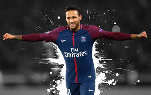 Neymar 4k Football White Splatters Wallpaper