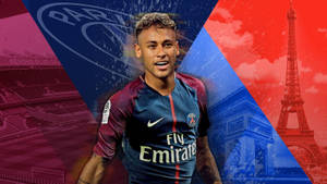 Neymar In Geometric Backdrop Wallpaper