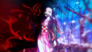 Nezuko In Two Forms Wallpaper