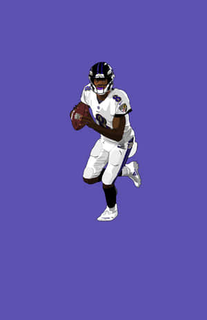 Nfl Quarterback Lamar Jackson With The Baltimore Ravens Wallpaper
