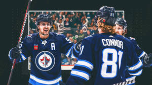 Nhl Stars Kyle Connor And Mark Scheifele Of The Winnipeg Jets In Action. Wallpaper