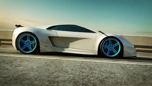 Nice Car With Blue Rims Wallpaper