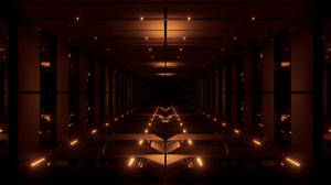 Nice Golden Tunnel Corridor Wallpaper