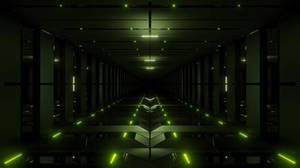 Nice Green Tunnel Corridor Wallpaper
