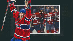 Nick Suzuki Montreal Canadiens Nhl Team Poster Wallpaper