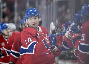 Nick Suzuki Montreal Canadiens Vs New York Rangers Wallpaper