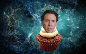 Nicolas Cage Meme Cosmic Cupcake Wallpaper