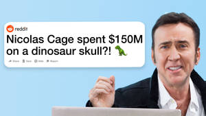 Nicolas Cage Meme Dinosaur Skull Wallpaper