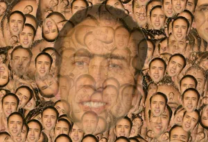 Nicolas Cage Meme Face Pattern Wallpaper