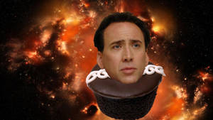 Nicolas Cage Meme Galaxy Cupcake Wallpaper