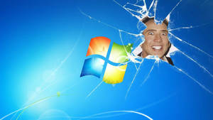 Nicolas Cage Meme On Windows Screen Wallpaper