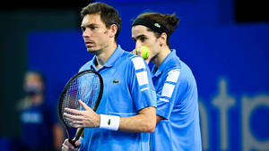 Nicolas Mahut Focused And Serious Wallpaper