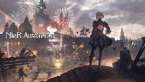 Nier Automata 2b, 9s And A2 On The Carnival Wallpaper