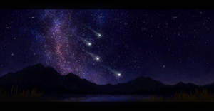 Night Aesthetic Shooting Stars Wallpaper