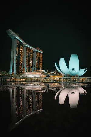 Night In Marina Bay Singapore Wallpaper