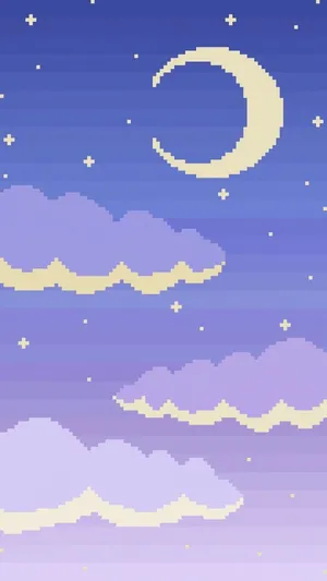 Night Scene Aesthetic Pixel Art Hd Wallpaper