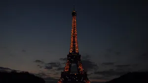 Night View Of Glowing Paris City Wallpaper
