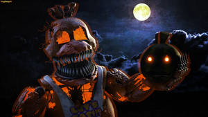 Nightmare Freddy Fnaf Halloween Wallpaper