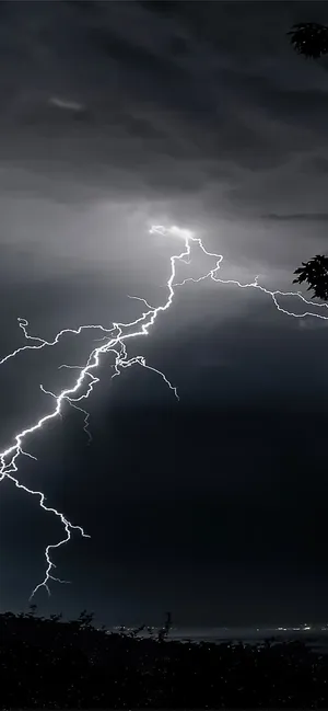 Nighttime Lightning Strike Wallpaper