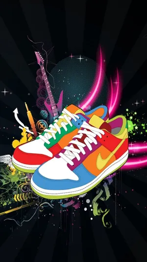 Nike Dunk Shoes On A Black Background Wallpaper